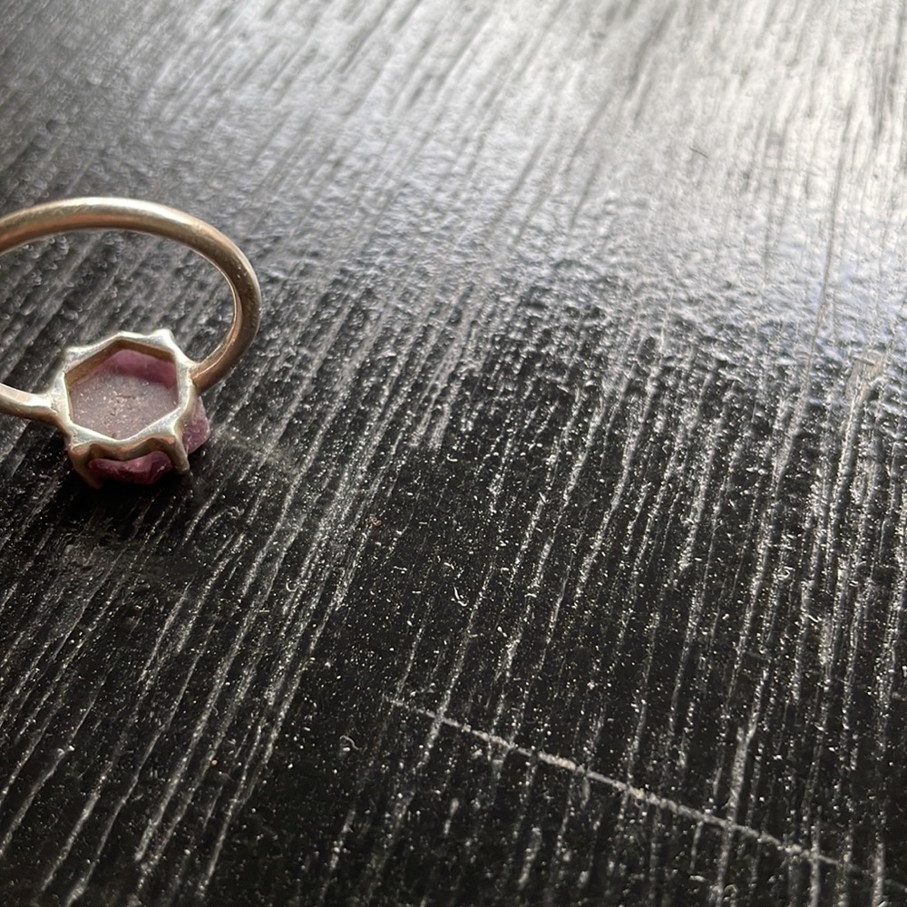 Hexagonal Ruby Sterling Silver Ring (7) - image 3